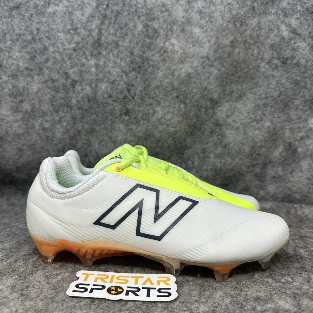 New Balance Burn X4 Low Lacrosse Cleats Mens Size 6 White Green Orange LAX